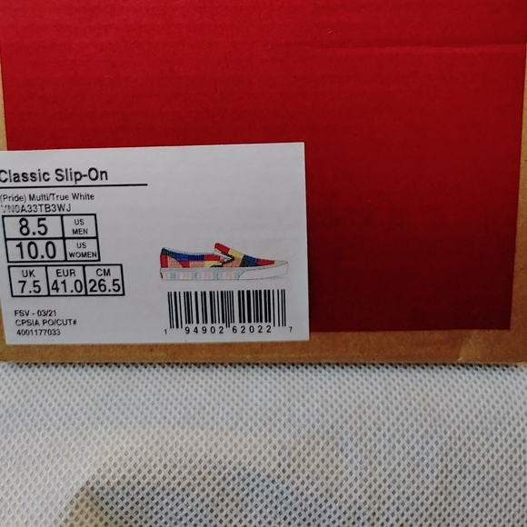 Vans Pride Slip-Ons M- 8.5 / W- 10 - Picture 8 of 8